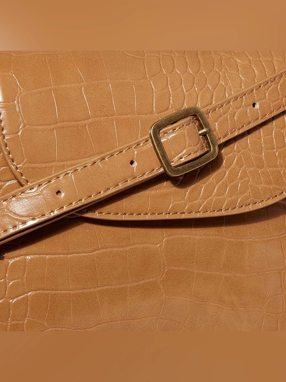 New Rare The Drop Women’s Diana Classic Croc-Embossed Top-Handle Bag in Tan